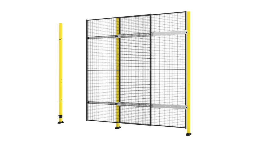 Enkel skjutport. 2-steg utan övre skena