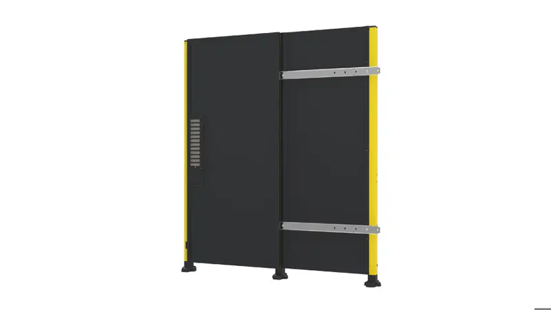 Enkel skjutport. 2-steg utan övre skena