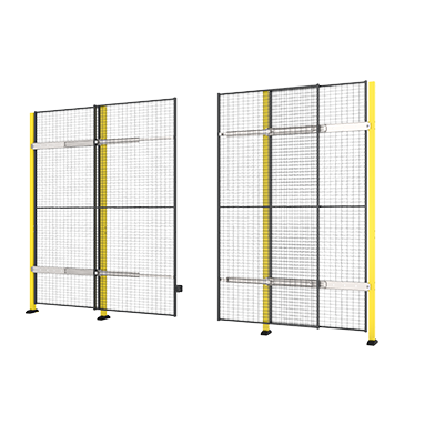 Skjutport utan skena med mittlåsning